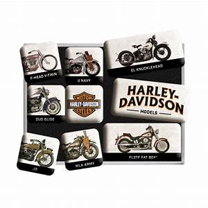 Harley Davidson Model Chart Magnetsett Metallskilt No