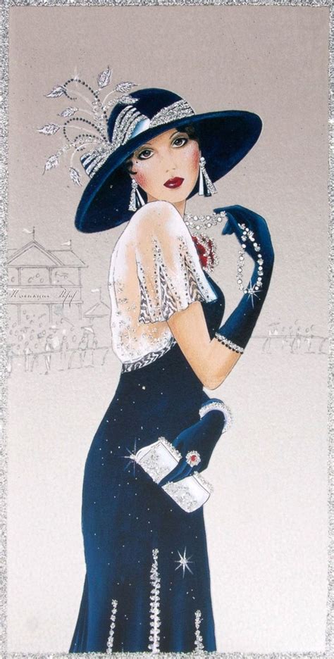 Art Deco Lady With Statement Hat Estilo Art Deco Arte Art Deco Art