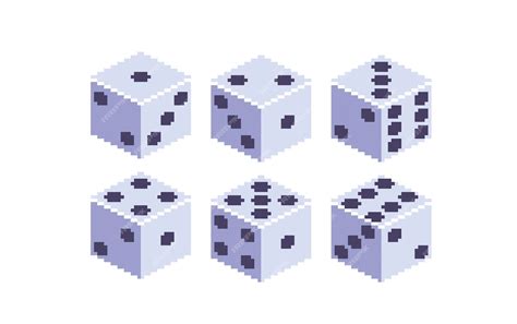 Premium Vector Dice Roll Pixel Art Set Playing Cube Sides Collection