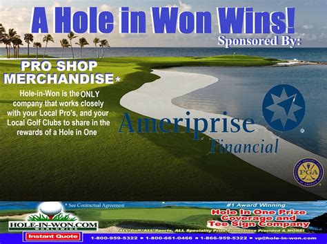 Uk hole in one's hole in one insurance allows you to offer prizes of up to £50,000 in hole in one golf competitions that are part of a full round of golf, so guides for the green staff on setting up the hole in one competition holes, including help with gaining designated distance, guidance for witnesses on. Hole in One insurance for Sponsors Golf Original Putting Contest company. Preferred Pricing for ...