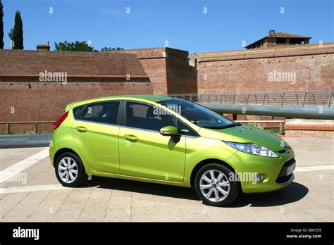 New Green Ford Fiesta Car Launched In Sienna Italy 2009 Stock Photo
