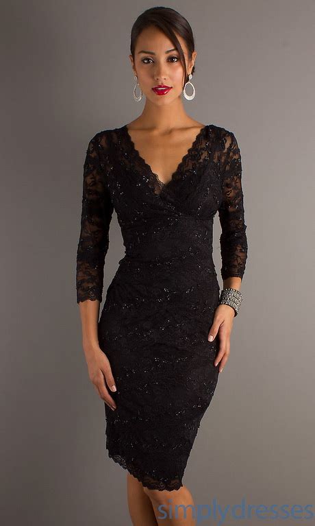 black cocktail dresses with sleeves