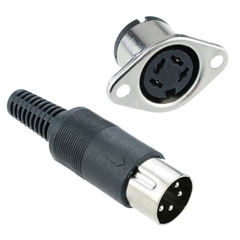 Pair 4 Pin Din Panel Mount Socket Plug Connector Ebay