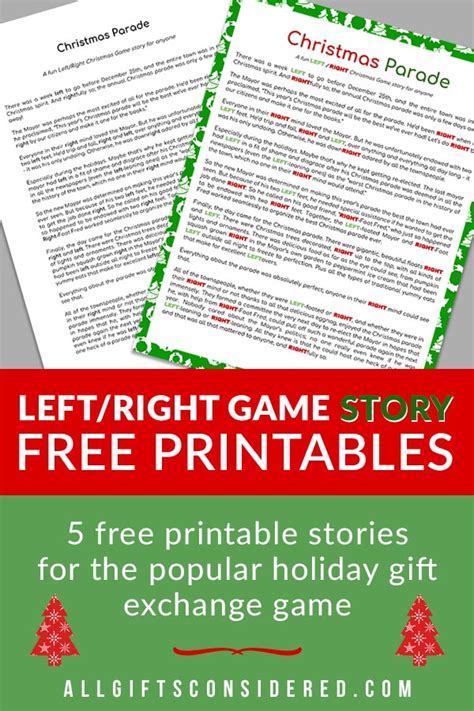 Free Printable Left Right Game Story