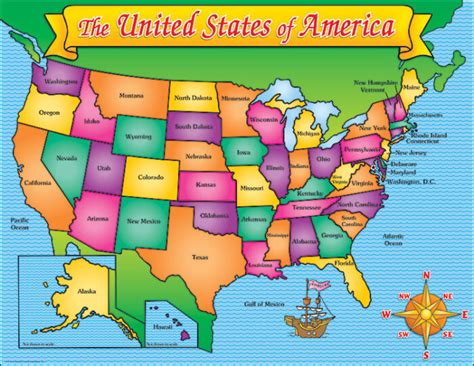 United States Map Bulletin Board Set Ph