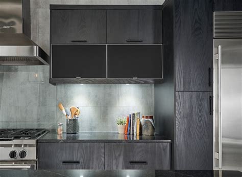 Modern Kitchen With Archicrete And Charred Textured Melamine Finishes