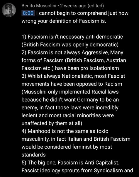 Mussolini Assures Us That Fascism Was Totally Democratic And Not Racist