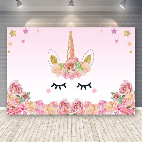 Buy Laeacco 5x3ft Unicorn Birthday Party Backdrop Pink Unicorn Theme