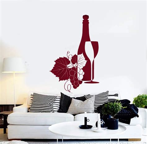Wall Decals For You Vinyl Wall Decals Wine Bottle Glass Vinyl Wall