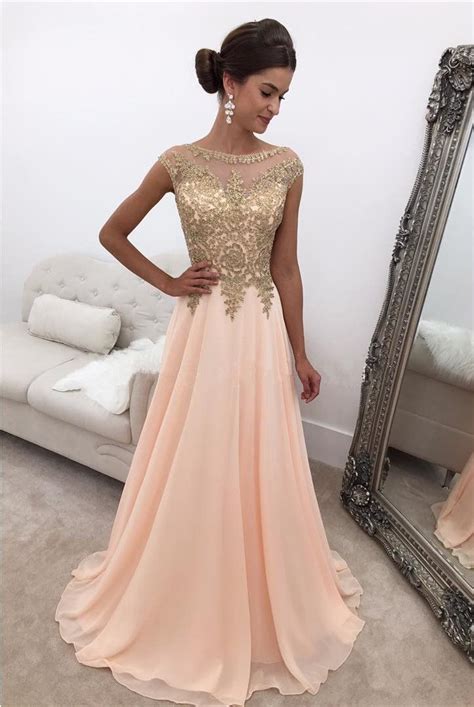 Modest Prom Dressescharming Evening Gownspink Evening Dresschiffon