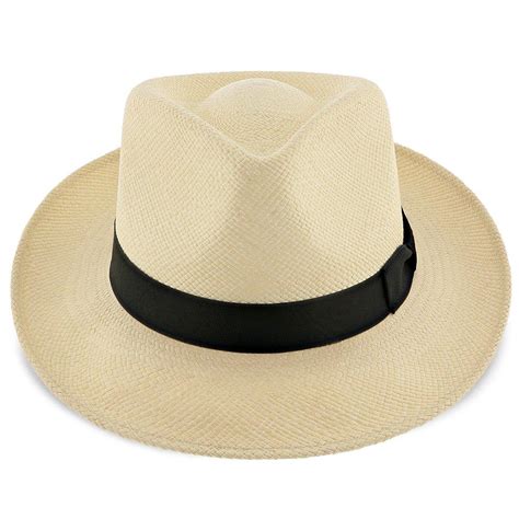 Mens Stetson Retro High Quality Panama Straw Fedora Hat