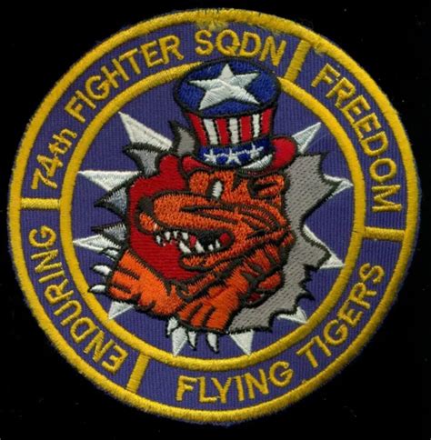 Usaf 74th Fighter Squadron Flying Tigers Enduring Freedom Patch 800