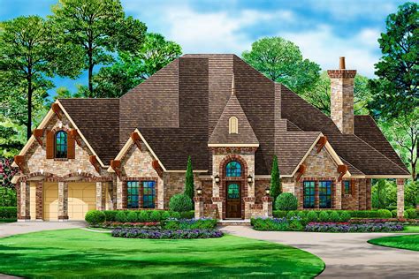 Plan 36567tx 3 Bed European House Plan With Split Beds Luxury House