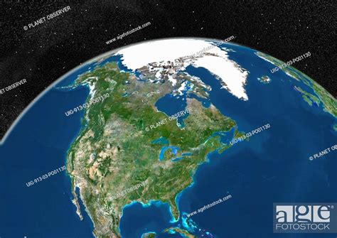 Globe Showing Northern America True Colour Satellite Image Stock