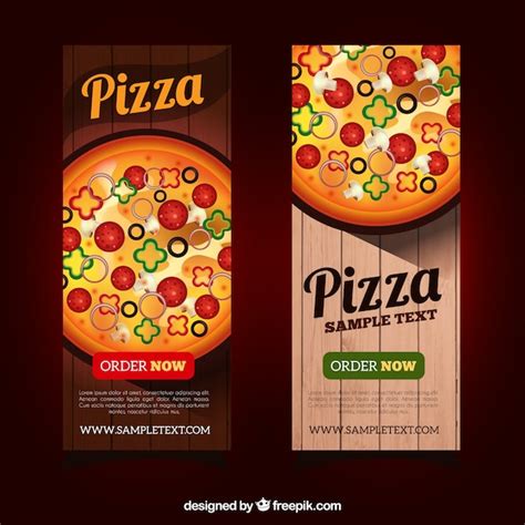 Free Vector Pretty Realistic Style Pizza Banners