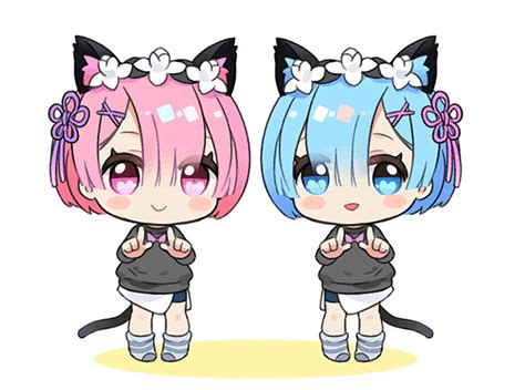 Ram And Rem Anime Girl Neko Anime Cat Anime Chibi Manga Anime Kawaii Girl Kawaii Cute