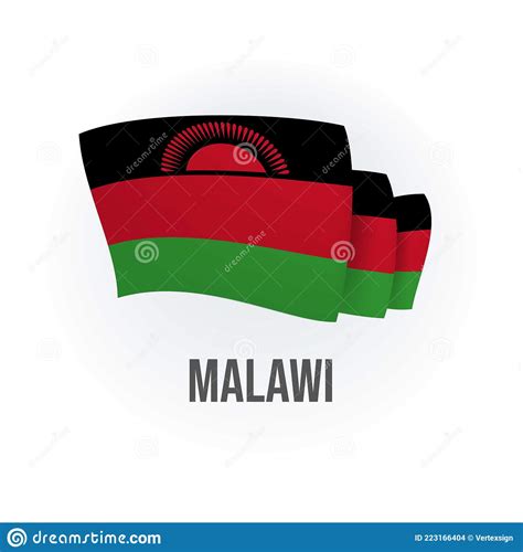 Malawi Vector Flag Bended Flag Of Malawi Realistic Vector Illustration Stock Vector