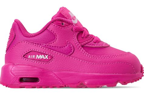 Nike Girls Toddler Air Max 90 Leather Casual Shoes Laser Fuchsiawhite