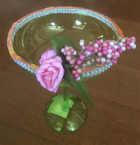 Plastic Margarita Cups From The Dollar Store Decorated To Use As A Candy Dish For A Candy Bar