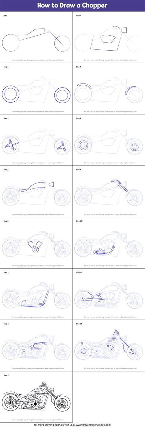 How To Draw A Chopper Printable Step By Step Drawing Sheet