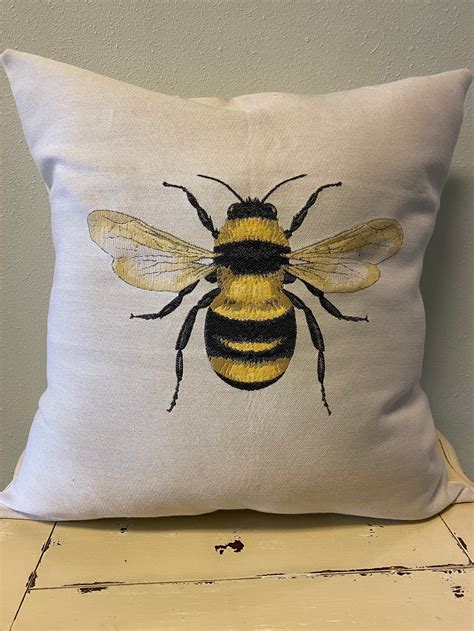 Bumble Bee Throw Pillow Large Decorative Throw Pillow Bee Etsy
