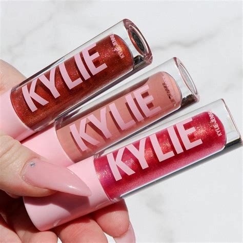 kylie cosmetics has 3 new shades of high gloss lip glosses wish come true stuck on you