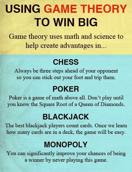 Using Game Theory To Win Big Game Theory Theories Science Facts