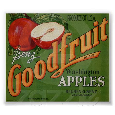 Vintage Old Apple Fruit Crate Labels Poster In 2021