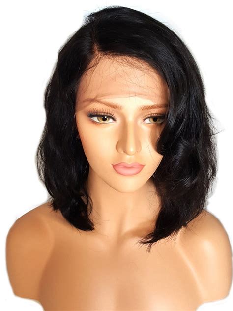Short Glueless Lace Front Human Hair Wigs With Baby Hair Brazilian Non