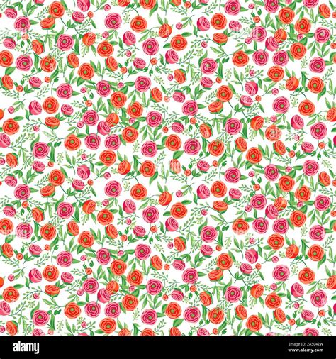 Red Pink Flower Dense Seamless Pattern Wallpaper Peonies And Roses