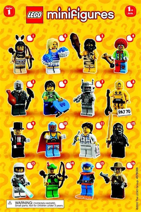 Lego Minifigures Series 1 Insert List Checklist Kids Time
