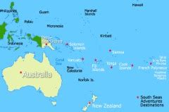 South Pacific Map Australia 