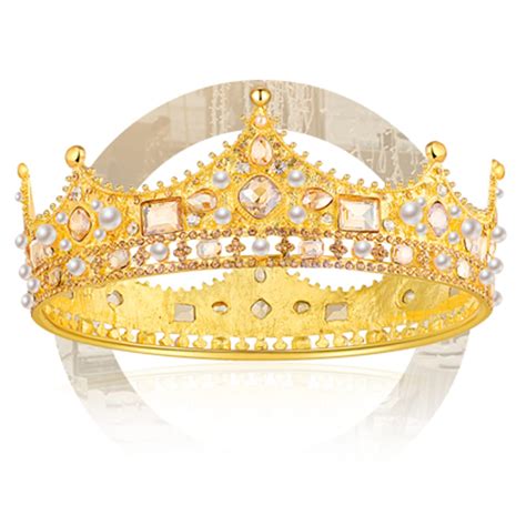 Buy Krdadelf Gold King Crown For Men Pearls Queen Crowns For Women