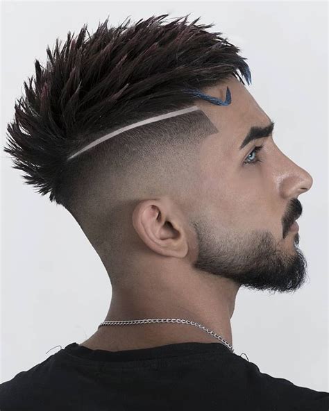 2 high fade + hard part + spiky comb over. 60 Most Creative Haircut Designs with Lines | Stylish ...