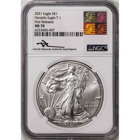 2021 Type 1 1 American Silver Eagle Coin Ngc Ms70 First Releases