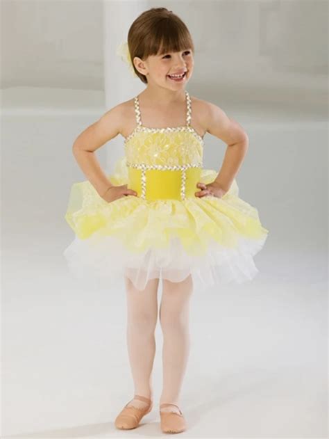New Yellow Princess Tutu Kids Jazz Ballet Dress Lyrical Bailarina Balet