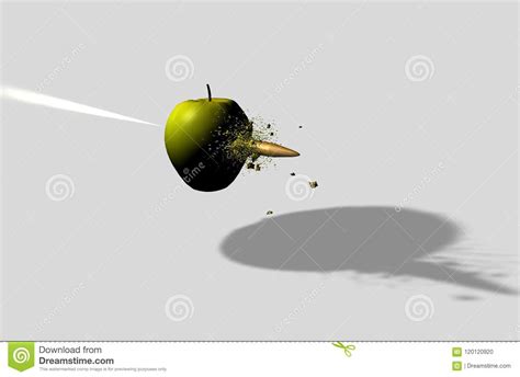Apple Hit By Bullet Stock Illustration Illustration Of Impact 120120920