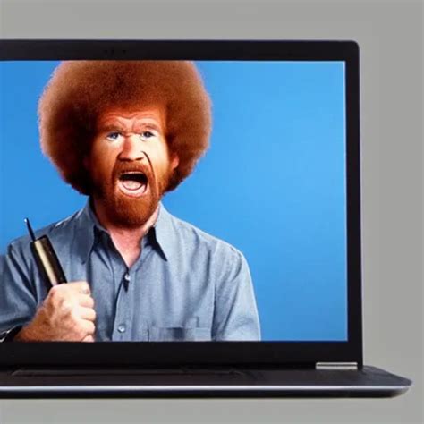 Angry Bob Ross Screaming At His Laptop Stable Diffusion Openart