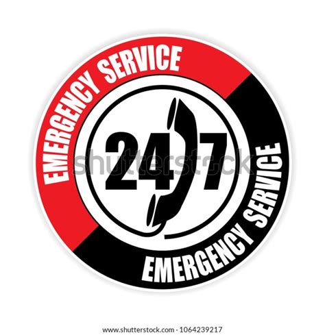 247 Emergency Service Sticker Stock Illustration 1064239217 Shutterstock