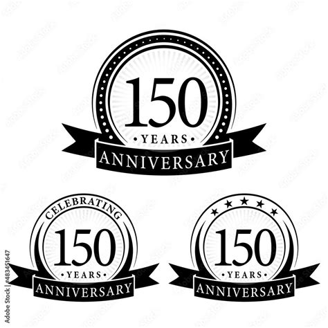 Stockvector 150 Years Anniversary Logo Collections Set Of 150th