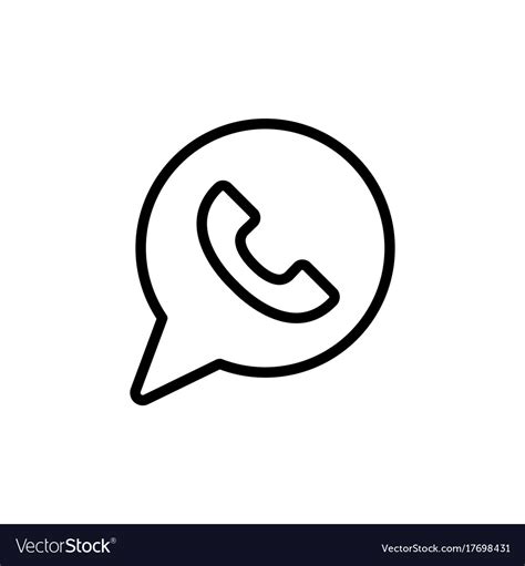 Thin Line Whatsapp Icon Royalty Free Vector Image