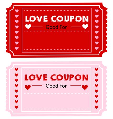 Printable Love Coupon Template Printable Word Searches