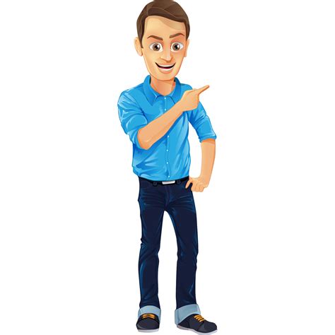 Cartoon Character Male Business People Brown Haired Male Character