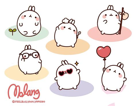 Molang Style Click Thru For Wallie Size In ấn Chibi Viết Chữ