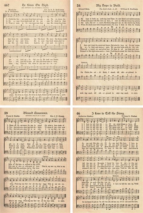 Free Printable Vintage Hymns Sheet Music Rose Clearfield