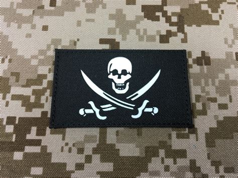 Specwarfare Airsoft Warrior Navy Seal Team Skull Pirate Patch Black