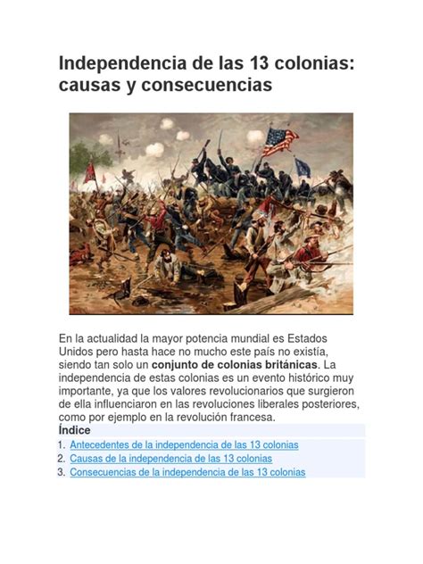 Independencia De Las 13 Colonias Causas Y Consecuencias Índice Porn Sex Picture