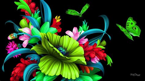24 Wallpaper Flower Neon Gambar Bunga Hd