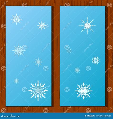 Window Stock Vector Illustration Of Glass Snowflake 34228319