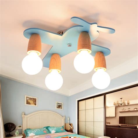 Cartoon bear ceiling led lamp modern children bedroom decor lighting fixtures. 4 Heads Nordic suspension luminaire Wood Bedroom Study ...